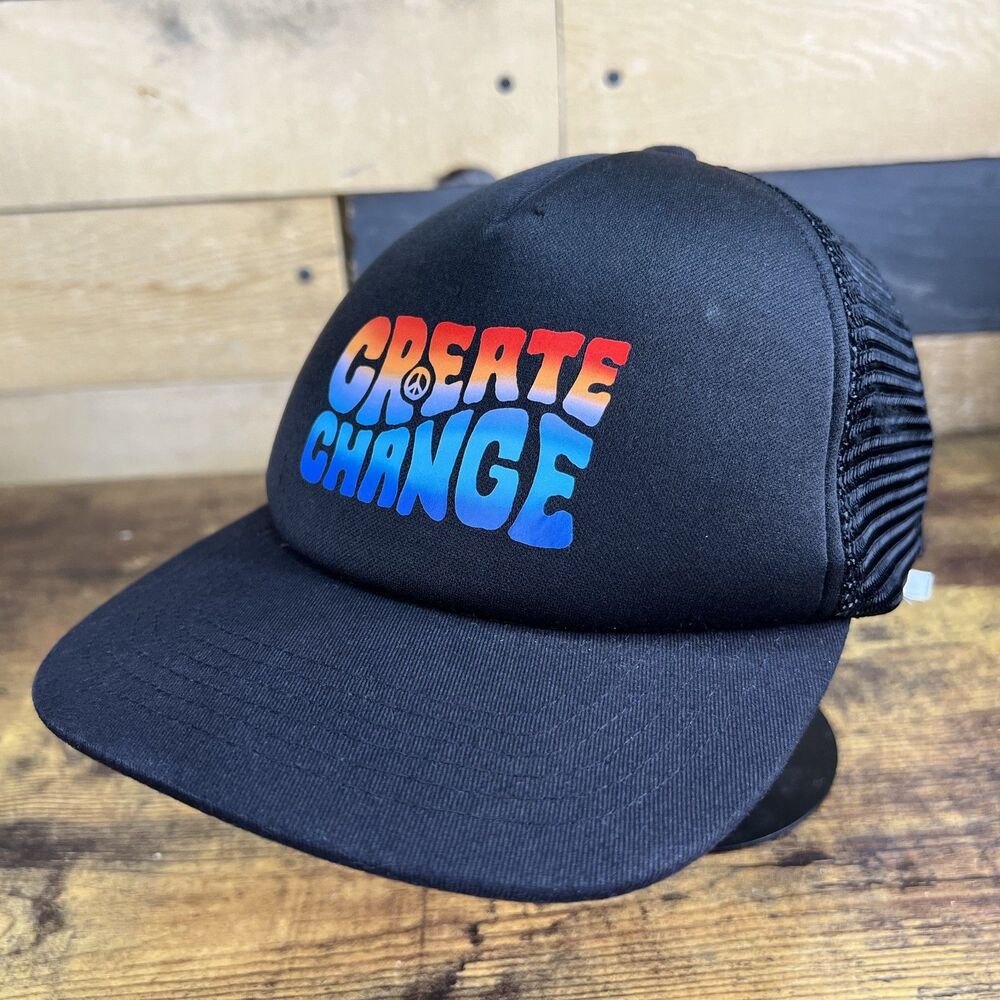 Old Navy Create Change Peace Sign Trucker Mesh Hat Baseball Cap